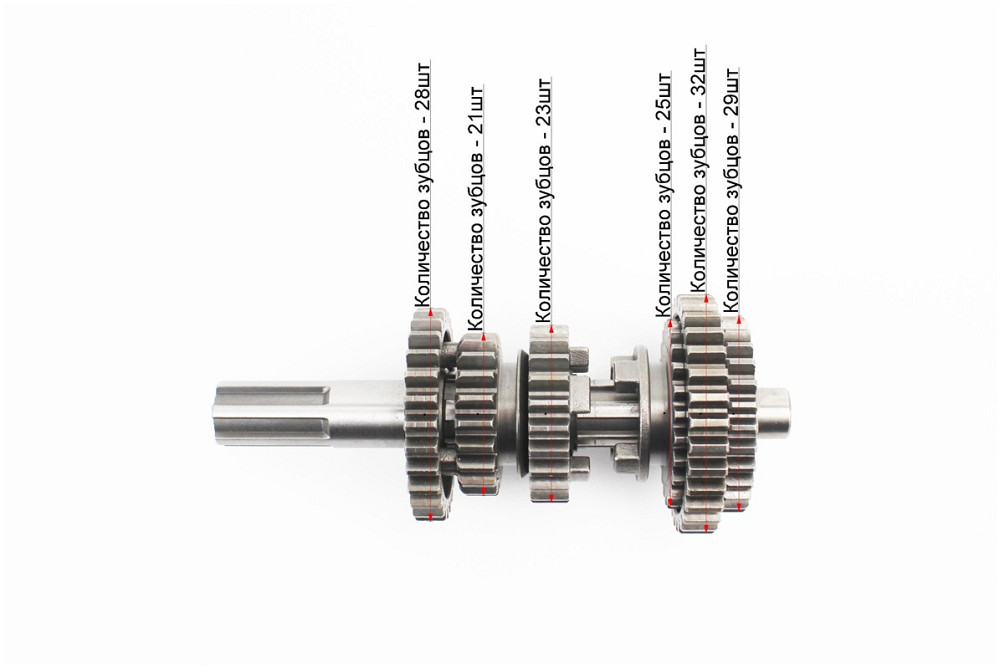 Коробка передач ZUBR (вторинний вал 165мм, два вали з шестернями) СG-200cc "вал первинний 11зуб." Київ - фото 5