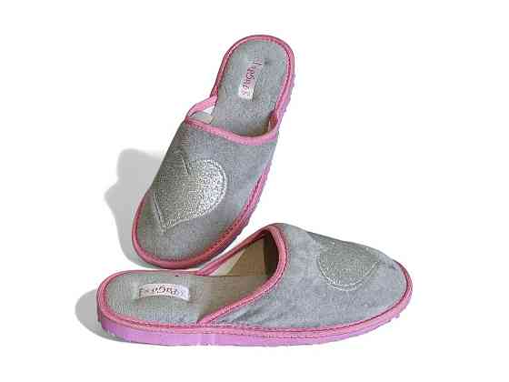 Женские домашние тапочки в сером цвете с сердечко 36 р Одесса