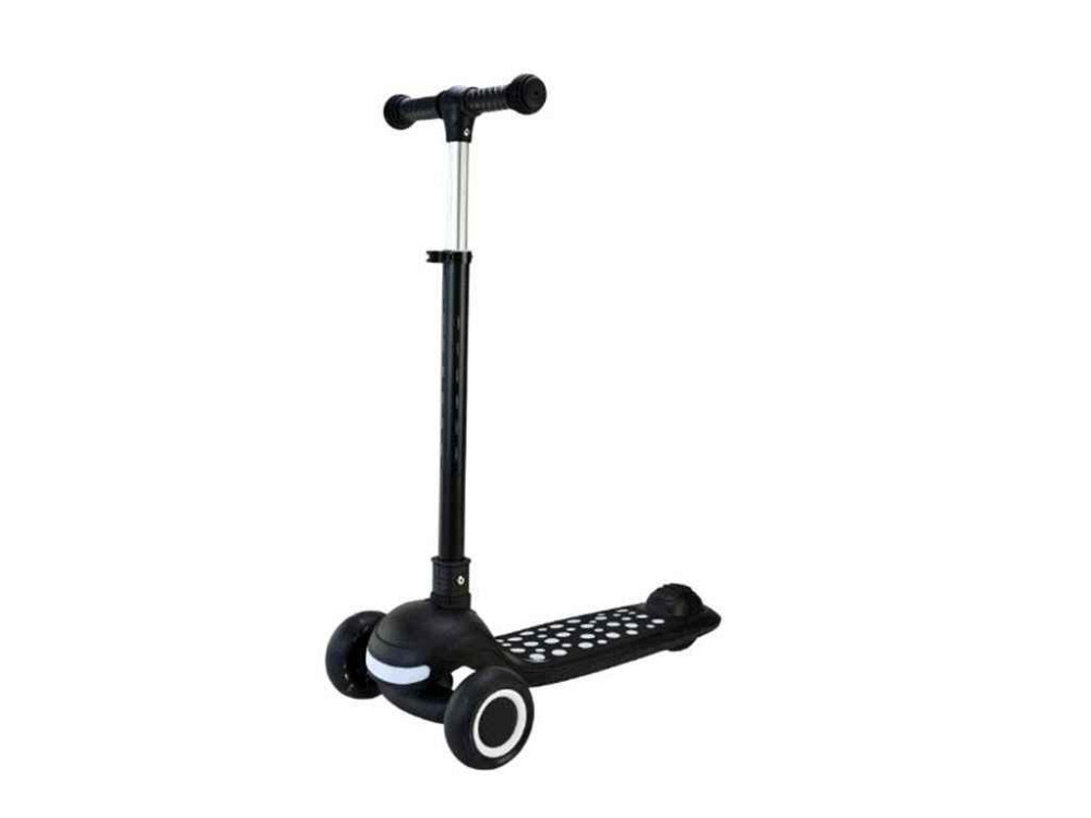 Самокат чорний 3-х колесний складний колеса PU LED арт.SC9026 ТМ 7TOYS Київ - фото 1