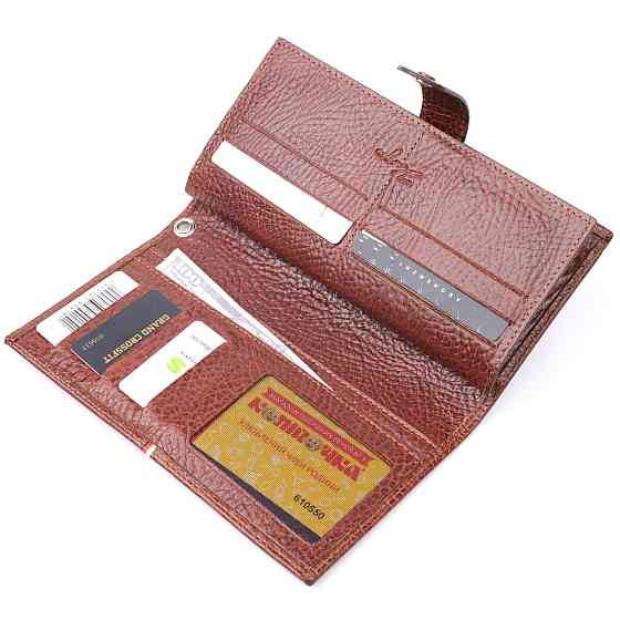 Оригінальний клатч із натуральної шкіри Коричневий (KARYA) Київ