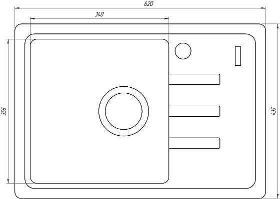 Гранитная мойка Mira MONTI черный 620 х 435 мм (000028784) Киев
