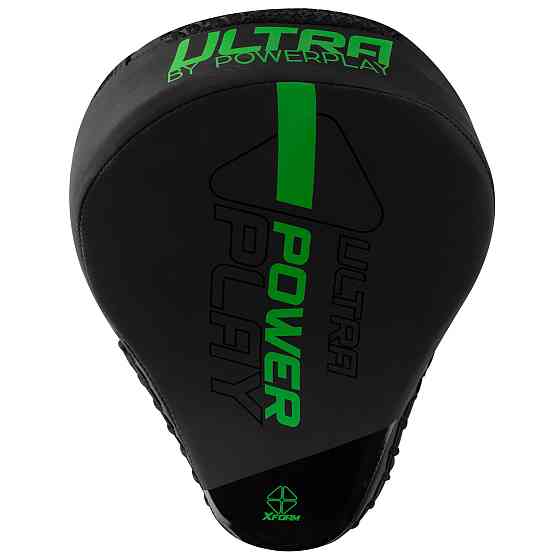 Лапи боксерські PowerPlay 3044 Pro Carbon Ultra Series Чорно-Зелений PU [пара] Кам'янське