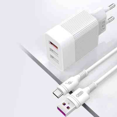 Зарядний пристрій XO 1xUSB QC3.0 18W + 2xUSB 2.4A + cable USB-C white (L72-TC-WH) Вінниця