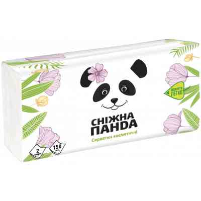 Салфетки косметические Сніжна Панда 2 слоя 150 шт. (4823019011012) Винница