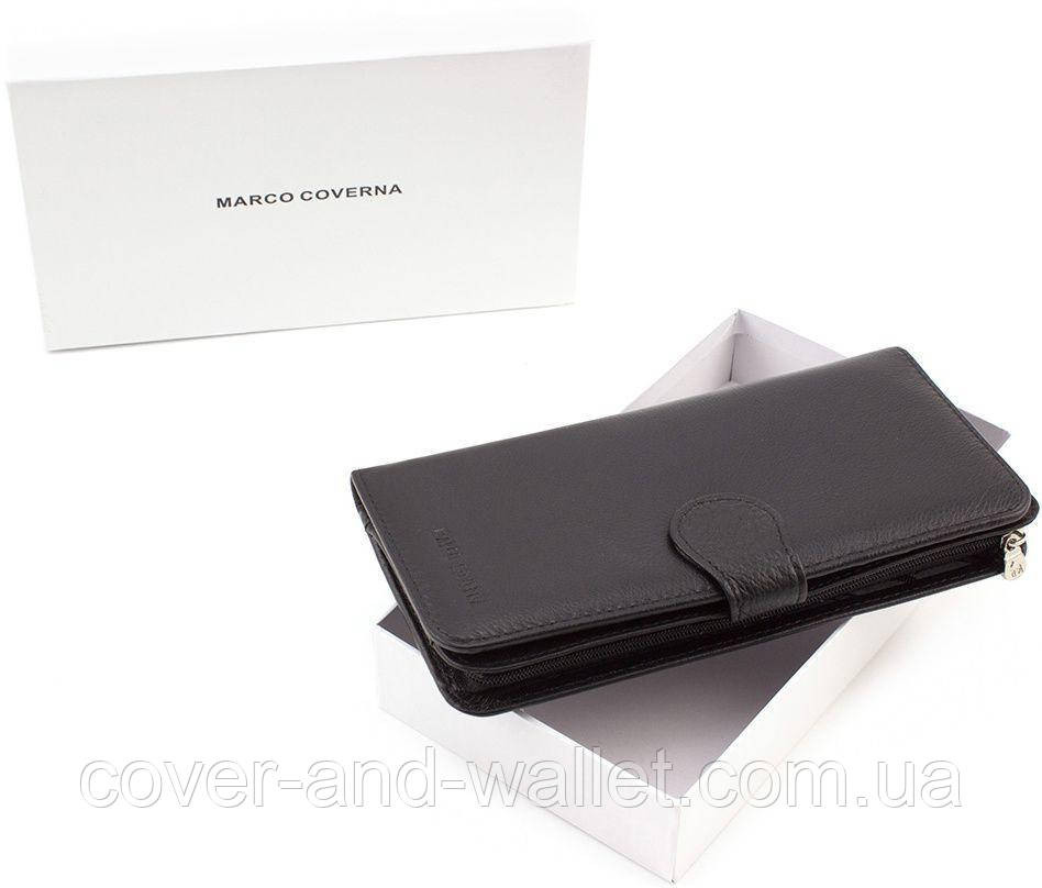 Стильный тонкий черный кожаный кошелек купюрник Marco Coverna MC031-950 Киев - изображение 6