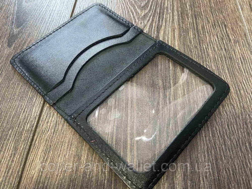 Шкіряна обкладинка на автодокументи чорного кольору LQ Leather Київ - фото 2