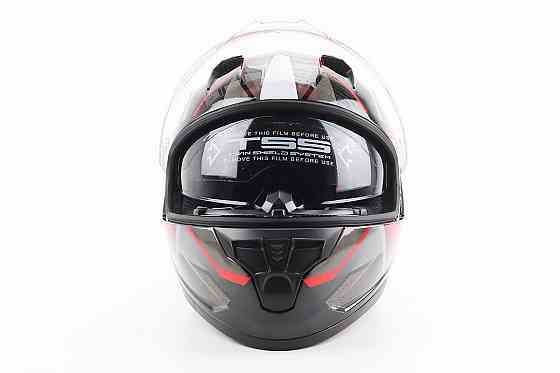 Шолом інтеграл, закритий (сертифікація DOT)+відкидні окуляри BLD-M67 М (57-58см), ЧОРНИЙ/ЧЕРВОНО-СІРИЙ Київ