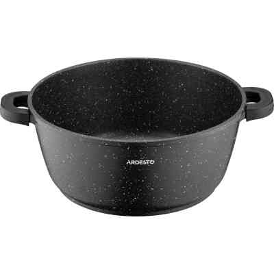 Кастрюля Ardesto Gemini Anzio скляна кришка 28 см 6,4 л чорна (AR2426GE) Винница