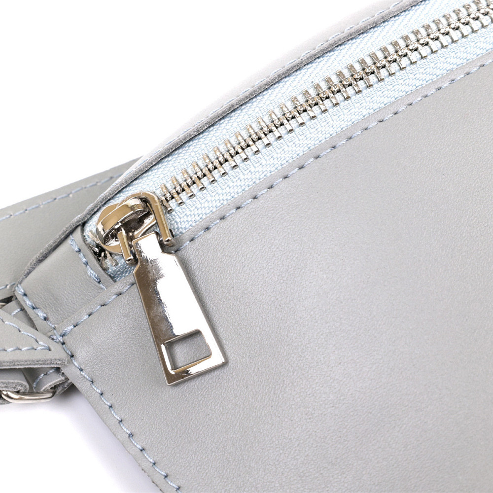 Жіноча бананка із натуральної шкіри Shvigel 16389 Сірий Київ - фото 6