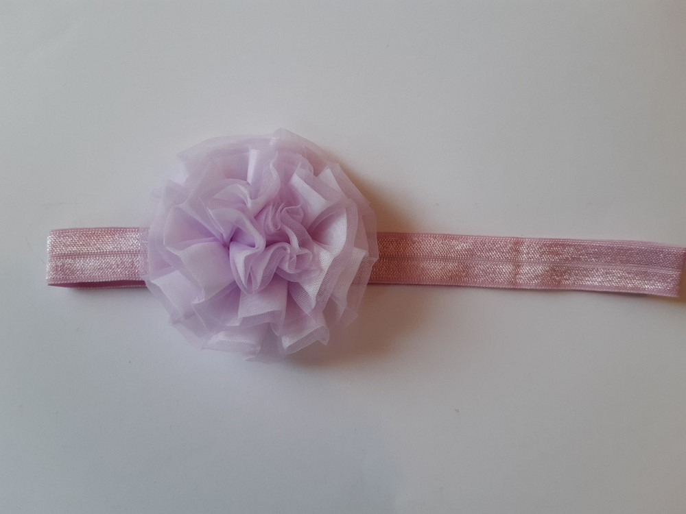 Детская повязка сиреневая - размер универсальный (на резинке), цветок 7см Киев - изображение 1