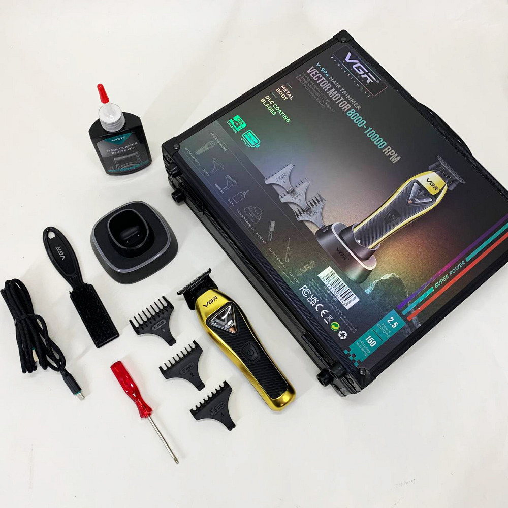 Машинка для стрижки волосся і потилиці VGR V-994, Професійна машинка для стрижки волосся з насадками YP-87 Івано-Франківськ - фото 9