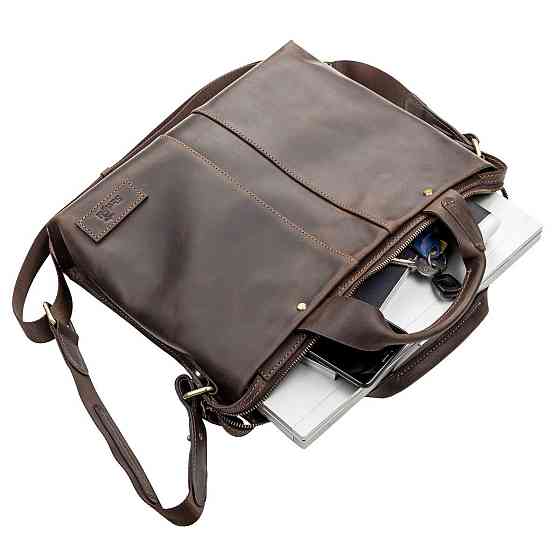 Сумка чоловіча SHVIGEL 11115 шкіряна Коричнева Київ
