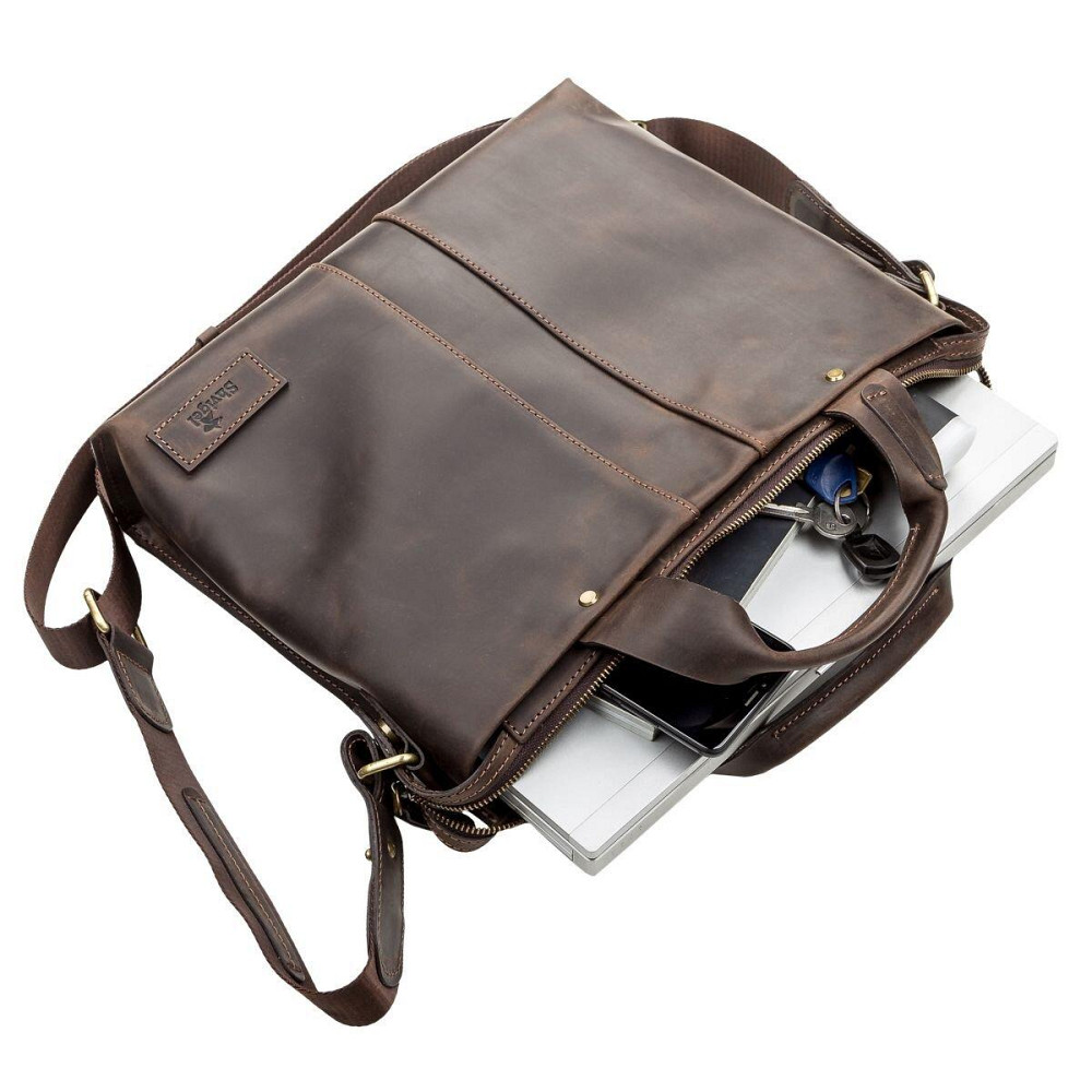 Сумка чоловіча SHVIGEL 11115 шкіряна Коричнева Київ - фото 5