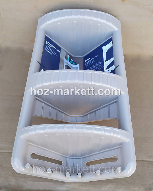 Полиця у ванну кутова пластикова біла 28 х 17.5 х 45 см Харків - фото 6