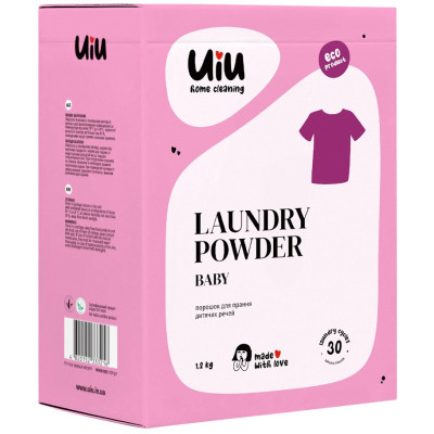 Стиральный порошок UIU Baby Концентрат Бесфосфатный 1.2 кг (4820152333216) Винница - изображение 1