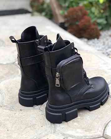 Черевики жіночі M.KRAFT чорні натуральна шкіра зимові висота 18см (4267) Коломыя