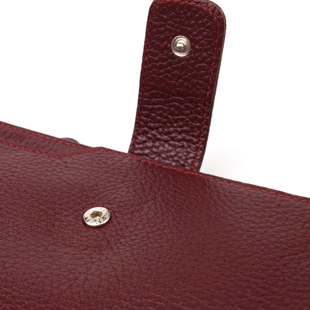Вертикальний гаманець для жінок з натуральної шкіри Бордовий (CANPELLINI) Київ - фото 9