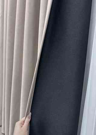 Комплект штор VR-Textil Блекаут двосторонній Scandi № 1901ш Світло-бежевий 150х270 см 2 шт (33-0934) Київ