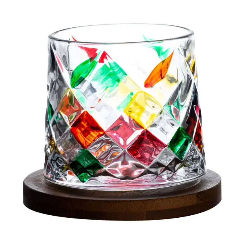 Yiwu Склянка дзиґа для віскі 300 мл з бамбуковою підставкою Киев - изображение 1