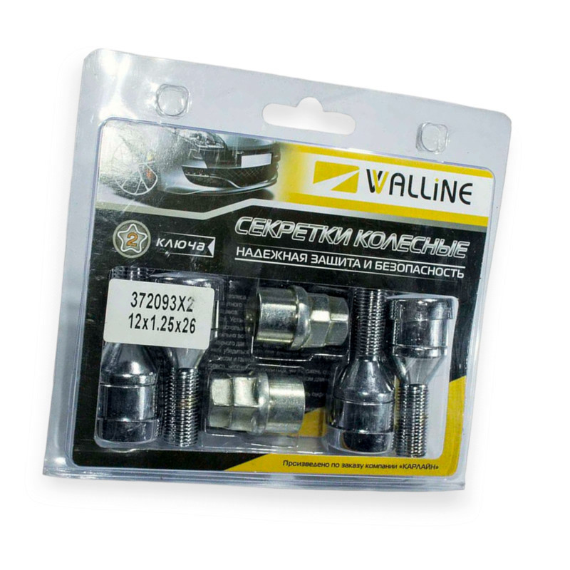 Болт хром 12х24 (ш 1,25) конус, секретки (круч кільце 2ключа) (4шт) колісний Мукачево - фото 1