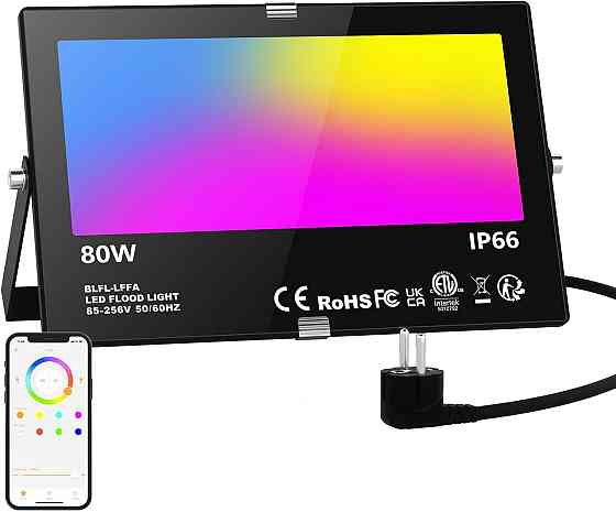 Прожектор Taptoron BLFL-LFFA RGBW 80 Вт 8000 лм, Bluetooth BRmesh, IP66, 23 режими, холодне біле 5700K Київ