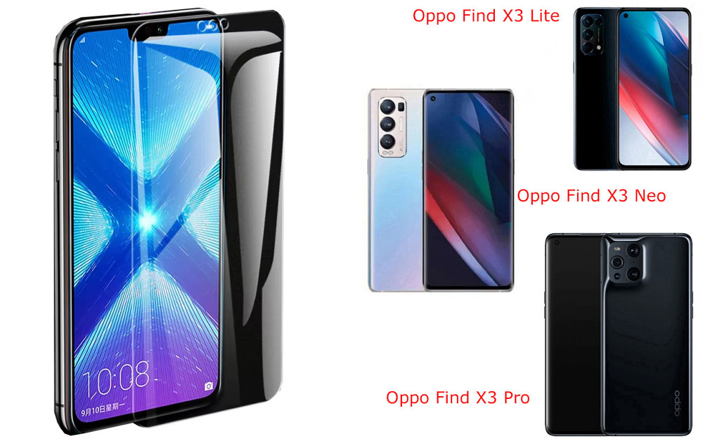 Защитное стекло NeoGlass для Oppo Find X3 Lite, Find X3 Neo, Find X3 Pro – ультрапрозрачное и устойчивое Киев - изображение 2