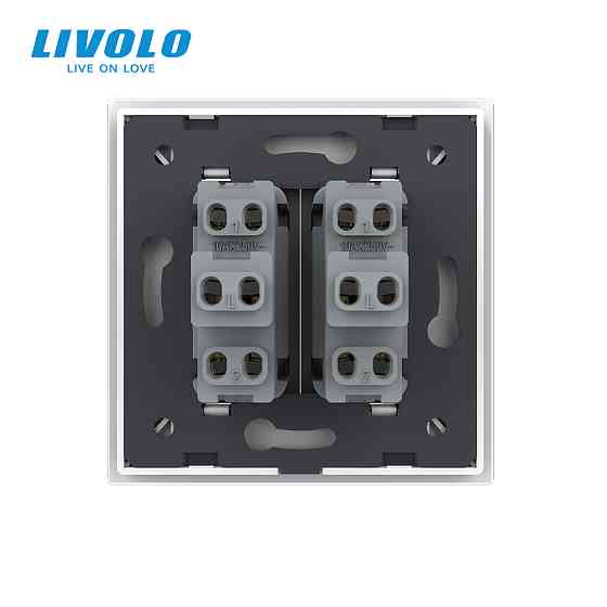 LIVOLO Двоклавішний прохідний вимикач Livolo білий скло (VL-C7FCMKS-1WP) Коломия