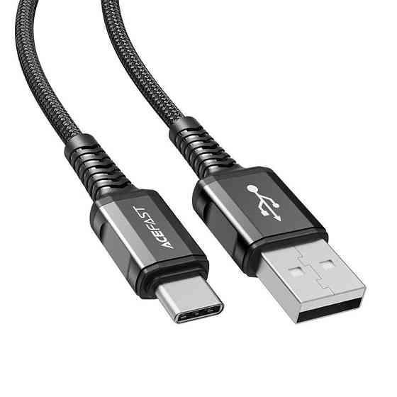 Кабель USB - Type-C ACEFAST C1-04 3A 1.2m nylon алюмінієві конектори колір чорний AFC1-04B Одеса