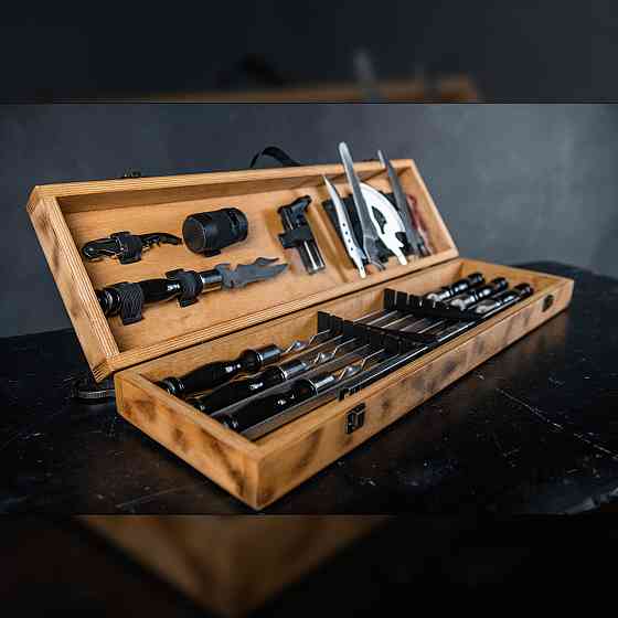 Шампури подарункові набір бокс для пікніка гриля та барбекю Оригінальні Віп подарунки на день народження татові, хлопцю, Тернопіль