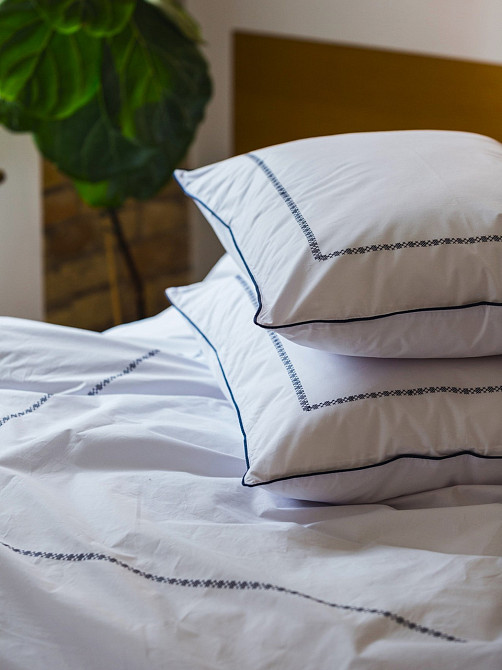 Ecotton Комплект постільної білизни Ecotton Євро з вишивкою та кантом український хрестик Dark Коломия - фото 8