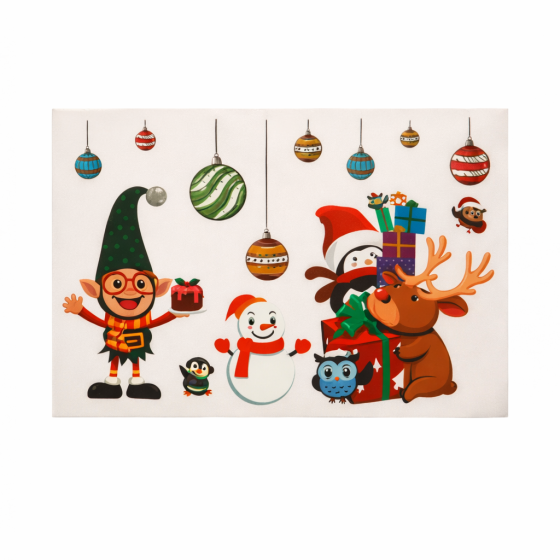 Новорічна наклейка на вікно Melinera 33 на 22 см різнобарвний Київ