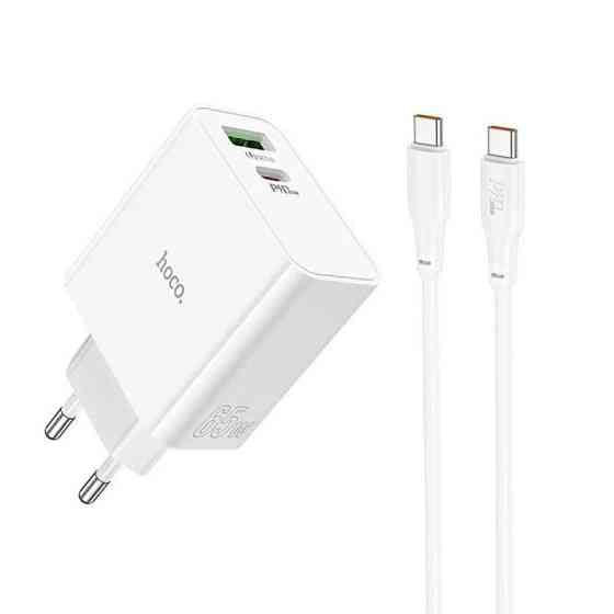 Мережевий зарядний пристрій HOCO C113A Awesome PD65W dual port charger, колір білий 6931474790910 Одеса