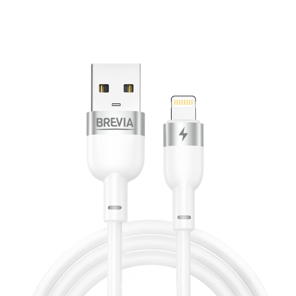 Кабель Brevia USB to Lightning 2,4A 1,2м, білий ZIP (52120WULZ1) Львів - фото 1