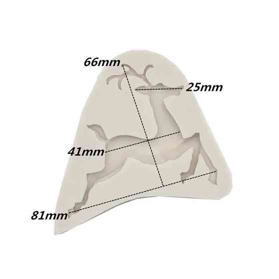 Новогодний молд Олень 95 на 90 мм серый Киев
