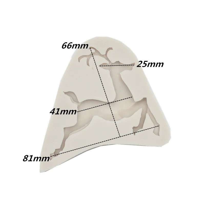 Новогодний молд Олень 95 на 90 мм серый Киев - изображение 2