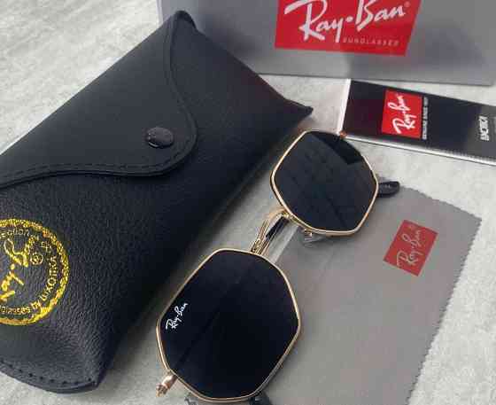 Солнцезащитные очки RAY BAN 3556 OCTAGONAL черный в золоте. Киев