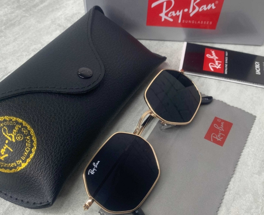 Солнцезащитные очки RAY BAN 3556 OCTAGONAL черный в золоте. Киев - изображение 4