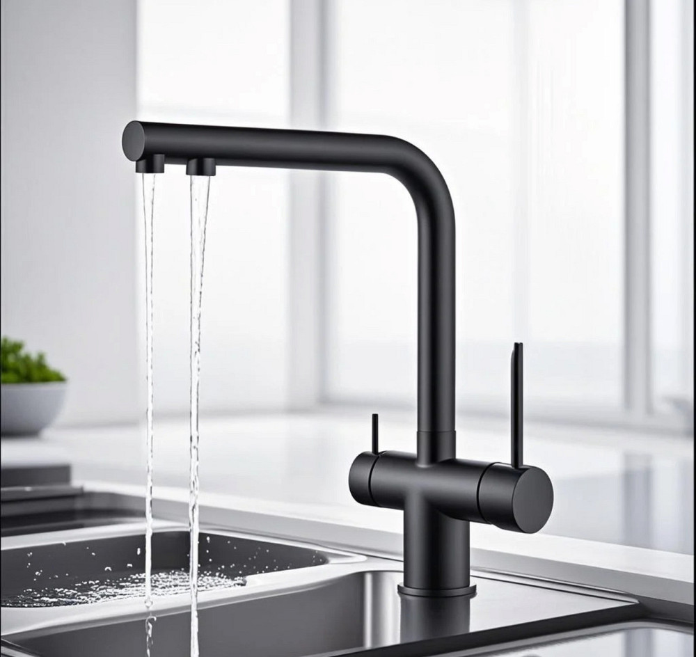 Змішувач для кухні з виходом для питної води Koer KB-72001-05 латунний чорний матовий (KR3392) Чернівці - фото 5