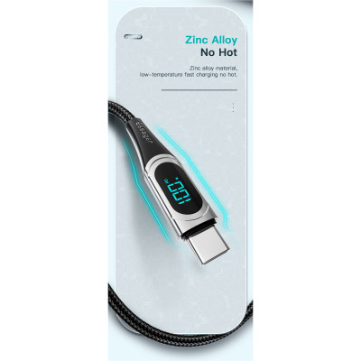 Дата кабель USB-C to USB-C 2.0m 100W Digital Display blue Essager (ES-XCTT1-YDA03) Винница - изображение 4