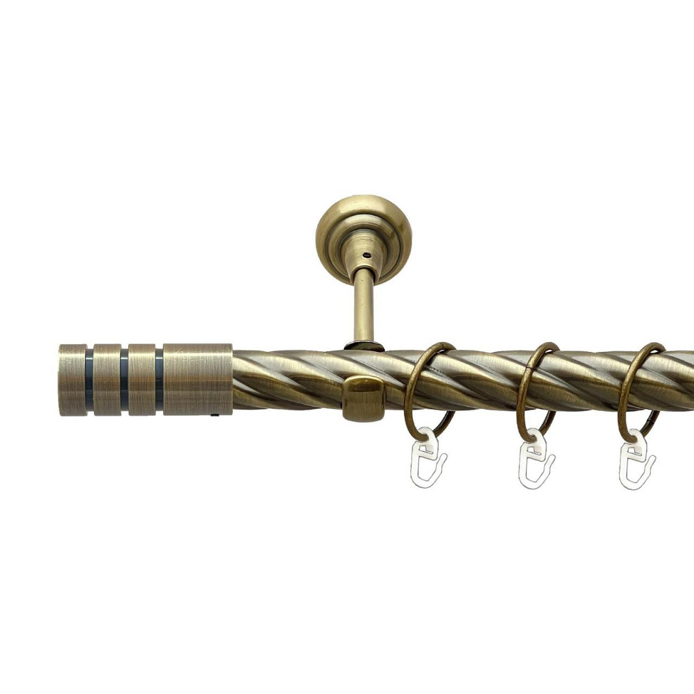 Карниз Orvit Модуло металевий однорядний відкритий скручена труба кільце металеве Антик 25 мм 240 см Львов - изображение 1