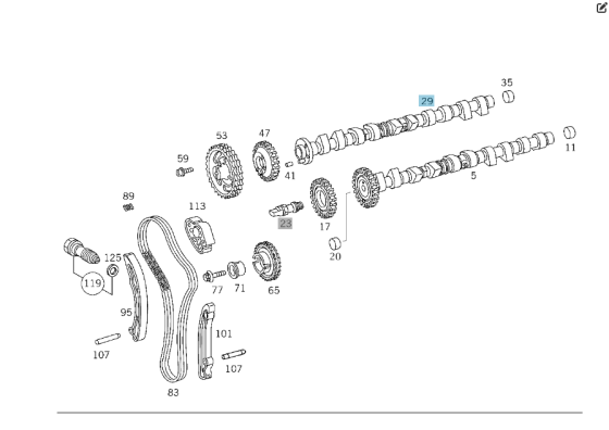 Mercedes-Benz  A6120501601 R6120510001 Розподільний вал випускний двигуна OM647 OM612 Одесса