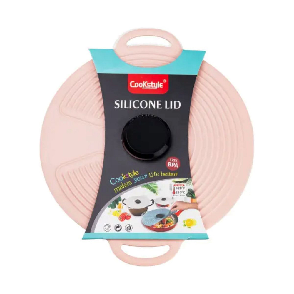 Багаторазова силіконова кришка універсальна 24 х 20.4 см рожева HP34541S Коломия - фото 2