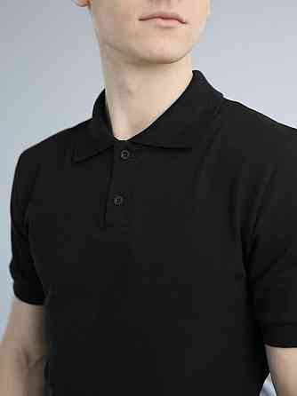 Чорна футболка поло весняна. Легке літнє чоловіче чорне поло Pobedov Royal Batal Київ