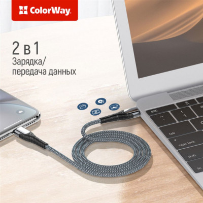 Дата кабель USB-C to Lightning 1.0m ColorWay (CW-CBPDCL033-GR) Винница - изображение 2