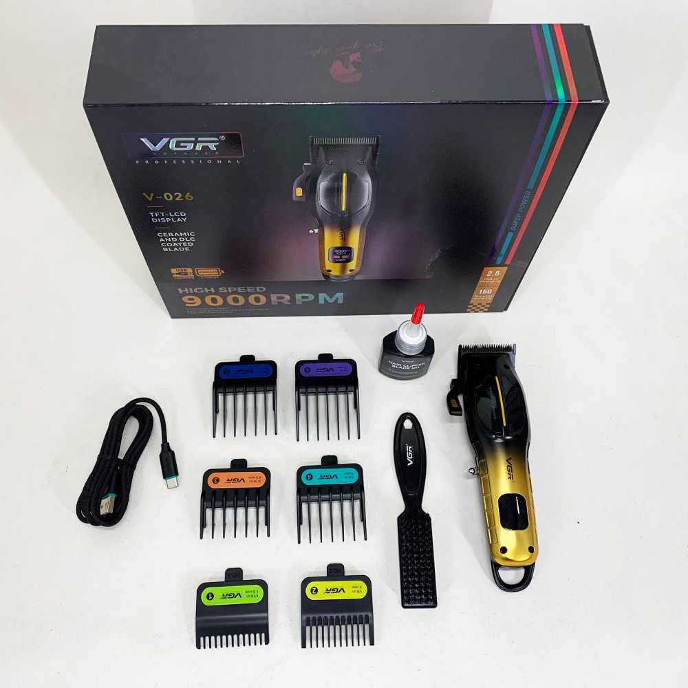 Електрична машинка з насадкою для бороди VGR, Машинка для стрижки на акумуляторі Тример скронь YN-28 Львів - фото 10