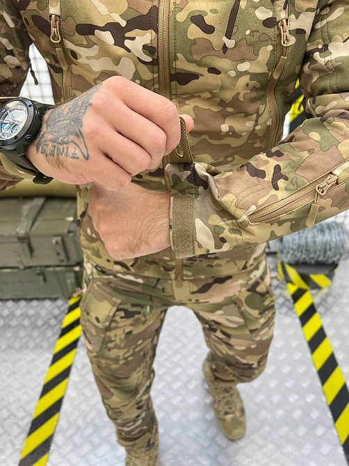 Тактический осенний костюм Softshell куртка и штаны (Мультикам) M Киев - изображение 5