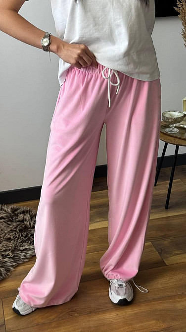 Женские прогулочные брюки из плюш велюра Розовый, 44/46 Одесса - изображение 1