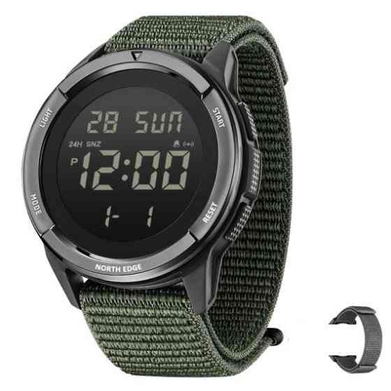 Годинник чоловічий водостійкий тактичний North Edge Terrax Green (2 ремешка) Вінниця
