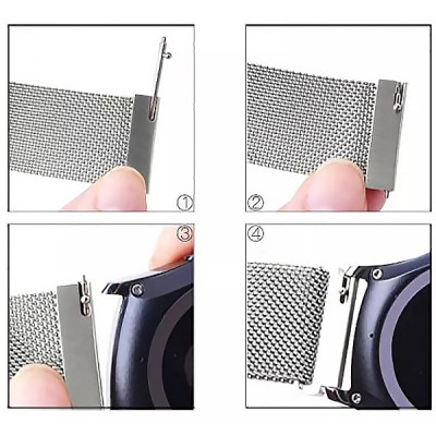 Ремінець до смарт-годинника BeCover Milanese Style для Samsung Galaxy (20mm)/Watch 5/ Watch 4.../Gear S2 Classic/Gear Sport Silver (707675) Вінниця - фото 6