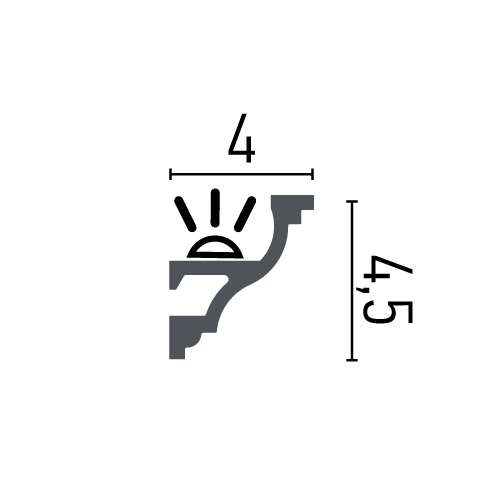 Карниз полімерний для LED освітлення Grand Decor KH 905 Дніпро